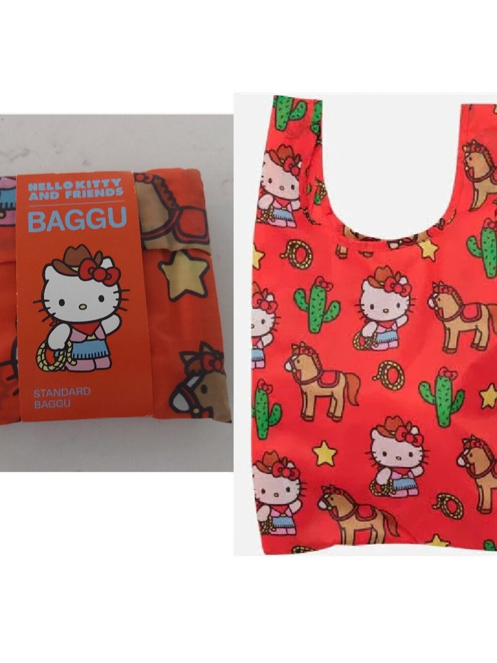 NEW BAGGU x Sanrio Hello Kitty Western Cowgirl Rodeo Horse Standard Tote Bag - F
